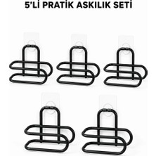 Milas Toptan mt Siyah Metal Wc Kağıtlık Yapışkanlı Tuvalet Kağıdı Rulo Tutucu 5 Adet Avantajlı Set
