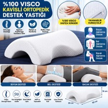 Milas Toptan mt % 100 Visco Kavisli Ortopedik Yıkanabilir Kumaş Kılıflı Bel Boyun Bacak Ağrıları Için Yastık