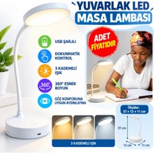 Milas Toptan mt Yuvarlak Usbli Dokunmatik 3 Kademeli 360 Derece Özel Göz Korumalı LED Lityum Masa Lambası (Adet Fiyatıdır)