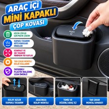 Milas Toptan mt Araç Içi Takılarak Sabitlenebilen Mini Kapaklı Çöp Kovası