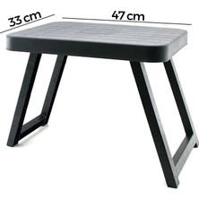 Milas Toptan mt 10 Adet Küçük= 47X33CM Kamp - Piknik Masası Siyah Plastik Katlanabilir AYAKLI=38CM