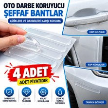 Milas Toptan mt Oto Darbe Koruyucu Şeffaf Kendiliğinden Yapışkanlı Bantlar 4 Adet