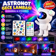 Milas Toptan mt Stickerlı,kumandalı Astronot Model Gece Lambası