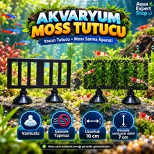 Aqua Expert Akvaryum Moss Tutucu - Yosun Tutucu - Moss Sarma Aparatı - Vantuzlu - Salınım Yapmaz - 10X7 cm