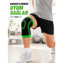 Milas Toptan mt Nefes Alabilen Örme Sporcu Dizliği Esnek Yapılı Diz Destekleyici Siyah Yeşil