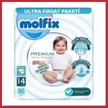 Bezos Premium Bebek Bezi Ultra Fırsat Paketi 4 Beden 7-14 kg 86 Adet Strsnl