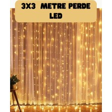 Die Grup 3x3 Metre Perde LED Işık Sıcak  Şelale Tasarım Dekoratif Aydınlatma