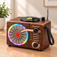 Die Grup Işıklı Retro Bluetooth Fm Radyo Hoparlör - USB & Type-C Şarjlı