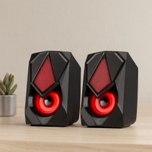 Die Grup USB Rgb 2.0 1+1 Multimedya Hoparlör Seti Siyah 5W