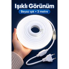 Die Grup Beyaz Işıklı Şerit Aydınlatma 3 Metre Fişli Model