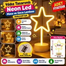 Efnaz Style Yıldız Tasarımlı Neon LED Masa ve Gece Lambası Dekoratif Işık (Adet Fiyatıdır)