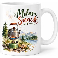 Twin Store Minik Kamp Sobası Tasarımlı Porselen Kupa - Model 638 Bzstwın