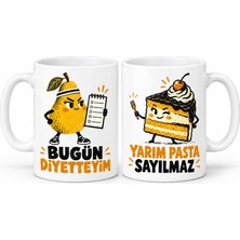 Twin Store Diyet Molası 2'li Porselen Kupa Seti - Model 753 Bzstwın