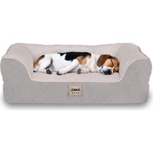 Die Grup Tr Jungolica Sezar Kedi ve Köpek Yatağı Gri 75X95 Cm, Ortopedik VISCO,%100 Su Geçirmez Alez, Çıkarılabilir Yıkanabilir Kılıf, Yan Destekli, Kaydırmaz Taban