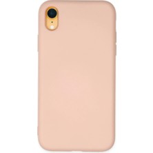 Efnaz Style Apple iPhone Xr Kılıf Nano Içi Kadife Silikon - Pudra
