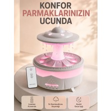 Die Grup 350 ml Ufo Tasarımlı Ultrasonik Hava Nemlendirici Yağmur Efektli Gece Lambası