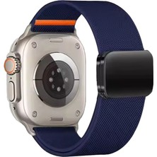 Efnaz Style Apple Watch Ultra 49MM Nylon Manyetik Kordon - Lacivert