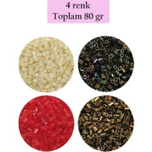 Meks Kesme Cam Boncuk 2mm - 4 Renk - Toplam 80 Gram - BNC444