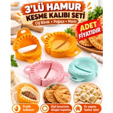 Efnaz Style 3lü Çiğ Börek Kurabiye Hamur Işi Ravioli Kesme Kalıbı Aparatı