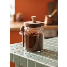 The Mia Ölçü Kaşıklı Borosilikat Cam Kavanoz 650 ml