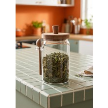 The Mia Ölçü Kaşıklı Borosilikat Cam Kavanoz 850 ml