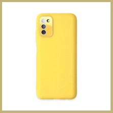 Bezos Samsung Galaxy A03S Kılıf Lansman Glass Kapak - Sarı Za