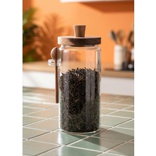The Mia Ölçü Kaşıklı Borosilikat Cam Kavanoz 1,2 Litre