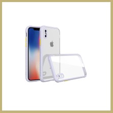 Bezos iPhone Xs Max Kılıf Miami Şeffaf Silikon - Lila Za