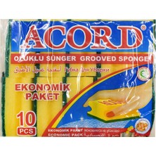 Acord Bulaşık Süngeri 10 Lu Oluklu 371 12'li Paket