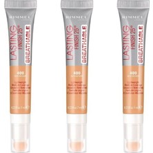 Rimmel London Lasting Finish 25HR Breathable Kapatıcı 400 Medium Dark 3 x 7 ml