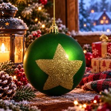 Kuzey Oyuncak VIP YÜKSEK KALİTE DEV BOYUT TOP SÜS 15 CM YEŞİL TOP SÜS DEV YILBAŞI AĞACI SÜSLERİ NOEL AĞACI SÜSLERİ
