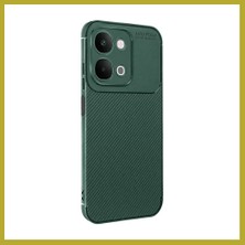 Bezos Vivo Y31D Auto Focus Karbon Kapak - Yeşil Bcks