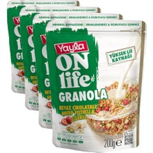 Toptan Budur Beyaz Çikolatalı Antep Fıstıklı Çilekli Granola 200 G (4 Paketi)