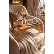 Toptan Budur Lüx Tasarım Bambu Keyif Tepsisi/çocuk Etkinlik ve Çok Amaçlı Tepsi 40 x 30 cm
