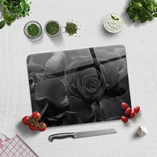 Toptan Budur Karagül Desen | Cam Kesme Tahtası (30 cm x 40 Cm)