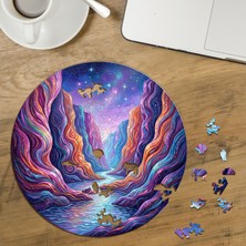Punto Dizayn Renkli Kanyonlar Tasarımlı Özel Kesim Yuvarlak 272 Parça Ahşap Puzzle MPDA3104
