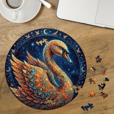 Punto Dizayn Mandala Kuğu Tasarımlı Özel Kesim Yuvarlak 272 Parça Ahşap Puzzle MPDA3089