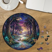Punto Dizayn Mistik Orman Tasarımlı Özel Kesim Yuvarlak 272 Parça Ahşap Puzzle MPDA3102