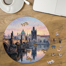 Punto Dizayn Karl Köprüsü Manzarası Tasarımlı Özel Kesim Yuvarlak 272 Parça Ahşap Puzzle MPDA3162
