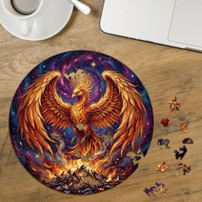 Punto Dizayn Anka Kuşu - Phoenix Tasarımlı Özel Kesim Yuvarlak 272 Parça Ahşap Puzzle MPDA3134