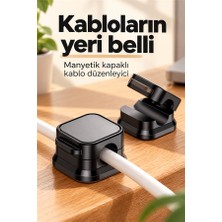 Mucit Home 6 Adet Set Yapışkanlı Manyetik Kapaklı Kablo Düzenleyici Organizer, Ev, Ofis, Kablo Düzenleyici