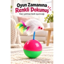Mucit Home   Hacı Yatmaz Kedi Oyuncağı, Tüylü Fareli Kedi Topu