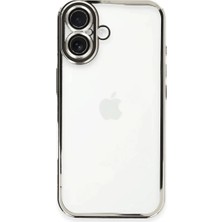 Urfakent Apple iPhone 16 Plus Uyumlu Kılıf Lensli Silikon - Gümüş