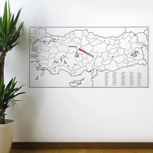Dilsiz Yazılabilir Manyetik Türkiye Haritası 110 x 56 cm