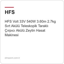 Hfs Volt 33V 540W 3.60M 2.7kg Sırt Akülü Teleskopik Taraklı Çırpıcı Akülü Zeytin Hasat Makinesi