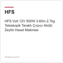 Hfs Volt 12V 500W 3.60M 2.7kg Teleskopik Taraklı Çırpıcı Akülü Zeytin Hasat Makinesi