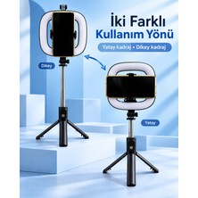 Marsilyan Fotoğraf ve Video Çekimi Için Rgb Halka Işık Bluetooth Kumandalı Telefon Tripodu