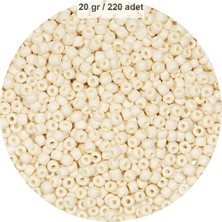 Marsilyan Beyaz Renk 4 mm Yaklaşık 220 Adet/20 Gram Cam Boncuk Oya Yazma Bileklik ve Kolye