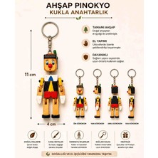 Wolawood Doğal Ahşap Pinokyo Figürlü Anahtarlık, Asmalı Renkli Kukla, Nostaljik Masal Kahramanı Çanta Süsü, Dekoratif Hediyelik Aksesuar