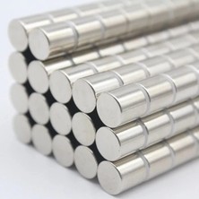 Marsilyan 100 Adet 4x4 mm Yuvarlak Neodyum Mıknatıs N35 Güçlü Magnet Nikel Kaplama